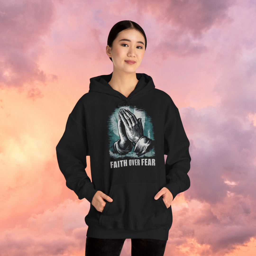 FAITH OVER FEAR (B&W) - Unisex Hooded Sweatshirt