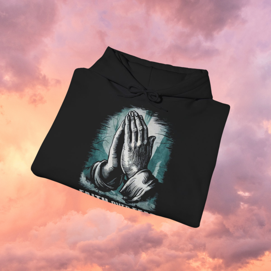 FAITH OVER FEAR (B&W) - Unisex Hooded Sweatshirt