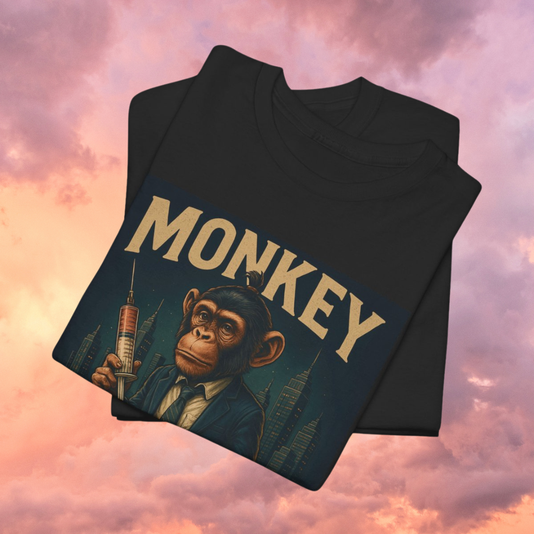 חולצת טי שחורה בסיסית עם שרוולים קצרים של Monkey Business