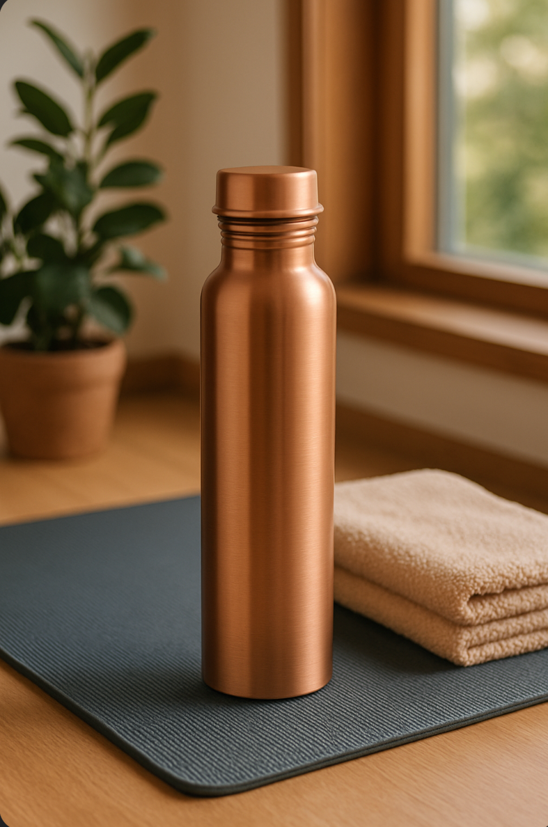 100% Pure Copper Water Bottle – Smooth Finish