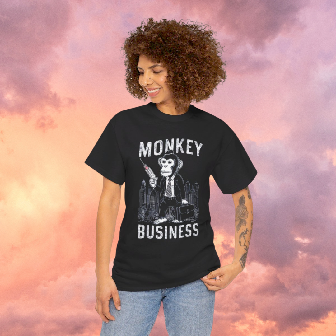 Monkey Business - Short Sleeve Basic Black T-shirt