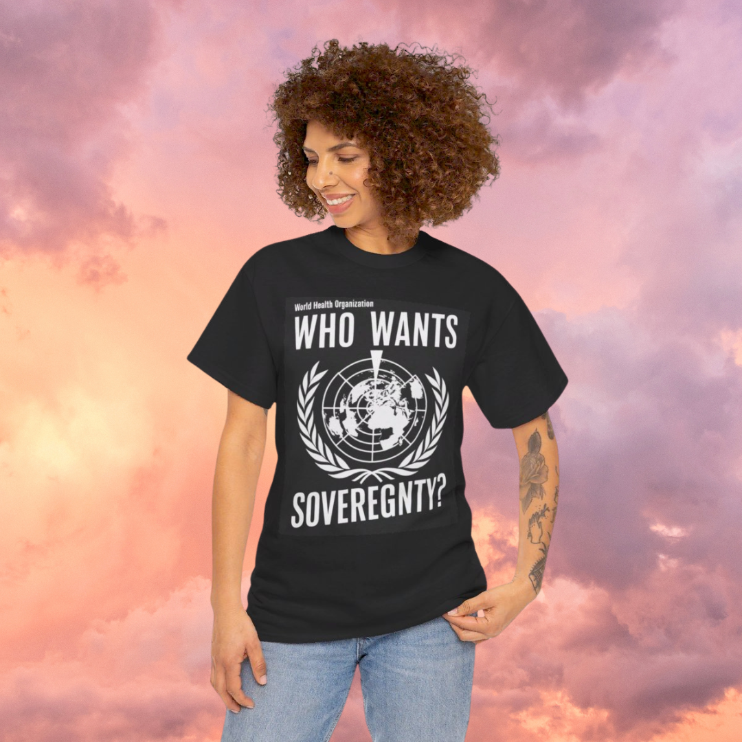 WHO Wants Sovereignty? (B&W) - Short Sleeve Basic Black T-shirt