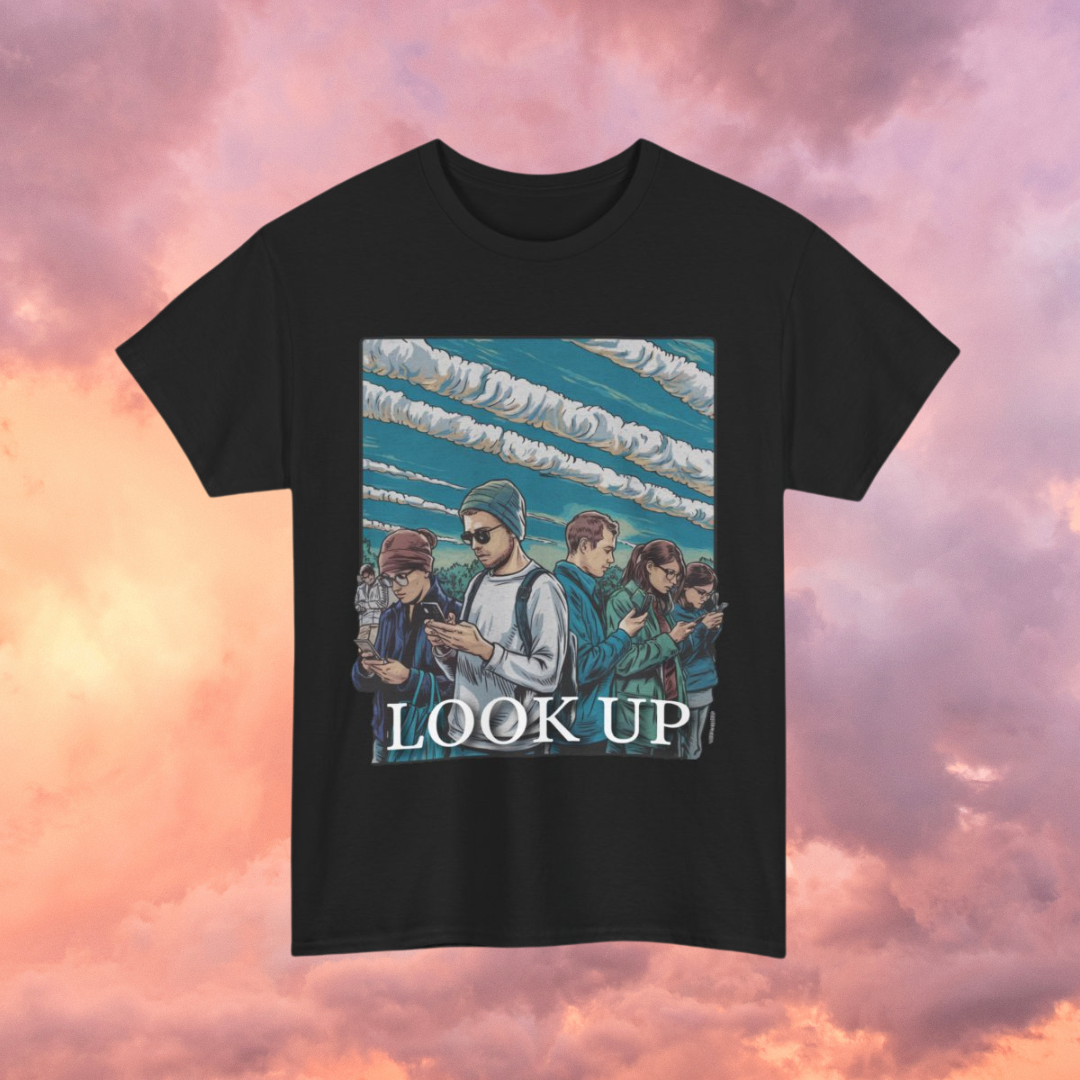 Look Up - Short Sleeve Basic Black T-shirt