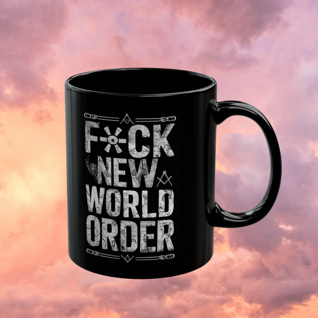 F New World Order (White) - Black Mug (11oz)