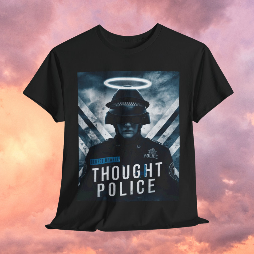 Thought Police - Short Sleeve Basic Black T-shirt