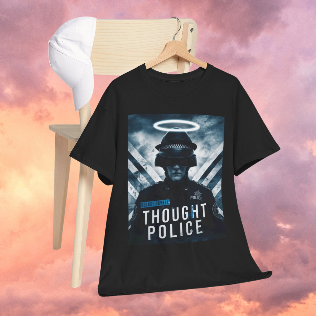 Thought Police - Short Sleeve Basic Black T-shirt