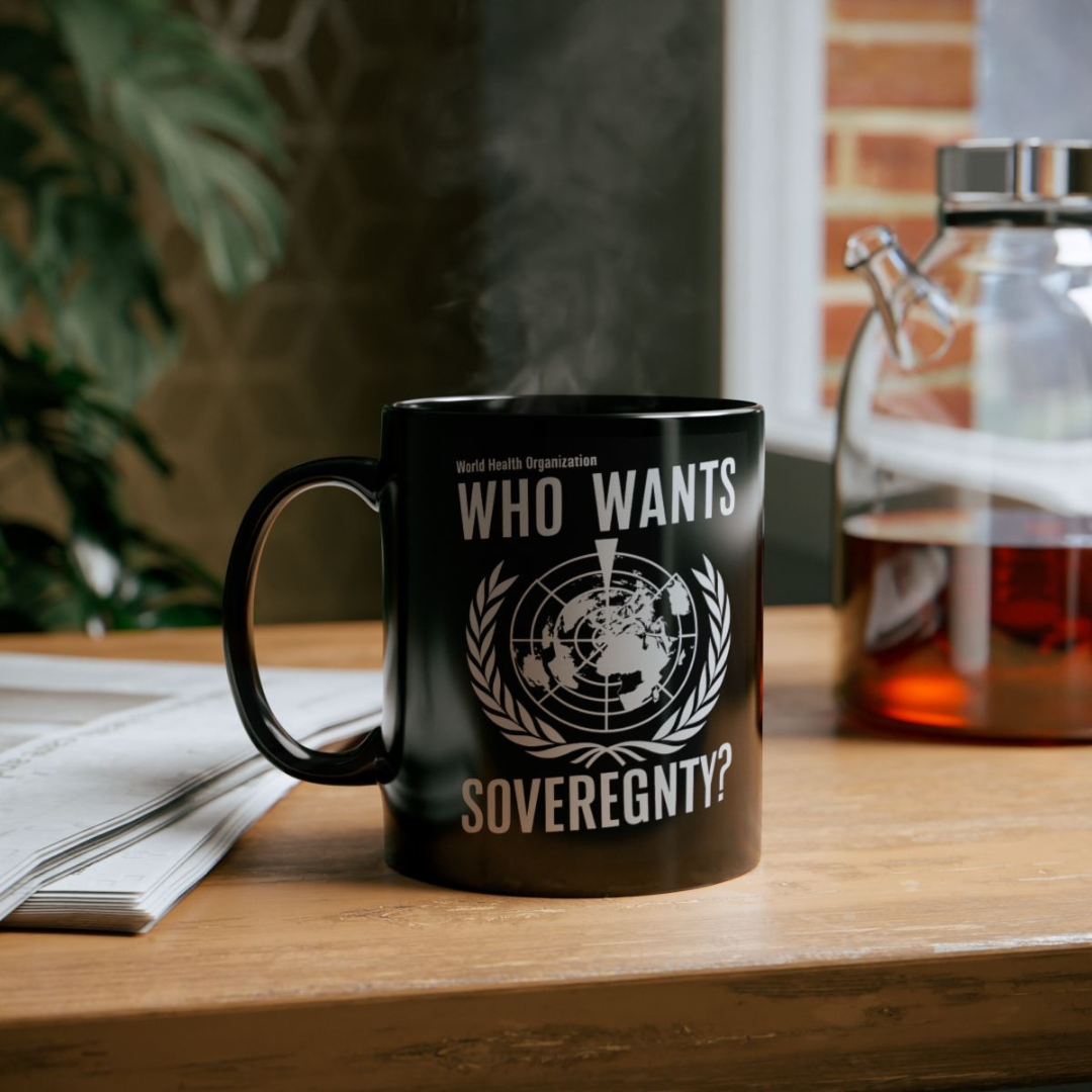 WHO Wants Sovereignty? (B&W) - Black Mug (11oz)