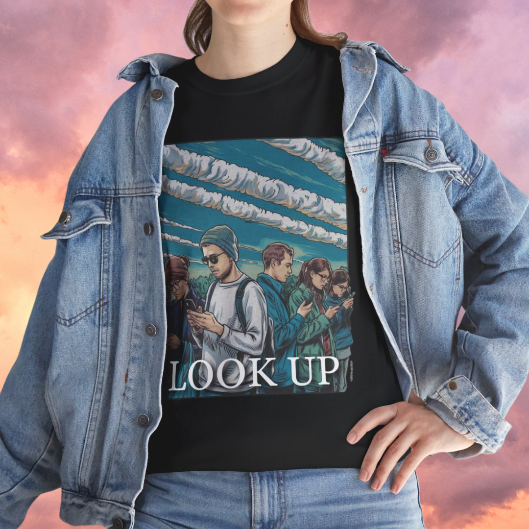 Look Up - Short Sleeve Basic Black T-shirt