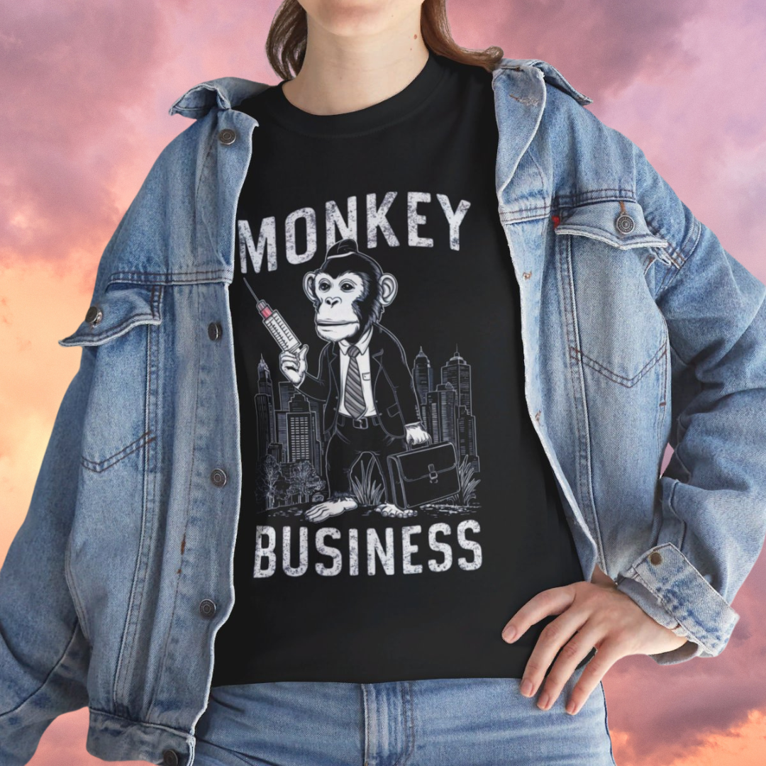 Monkey Business - Short Sleeve Basic Black T-shirt