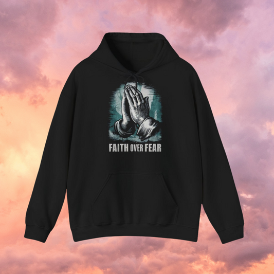 FAITH OVER FEAR (B&W) - Unisex Hooded Sweatshirt