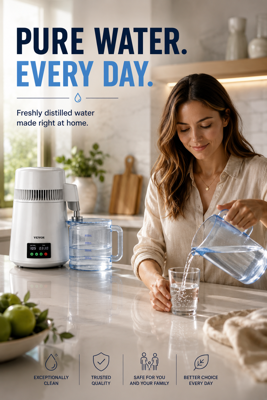 PureDrop™ Home Water Distiller – Turn Ordinary Tap Water Into Pure, Clean Water at Home