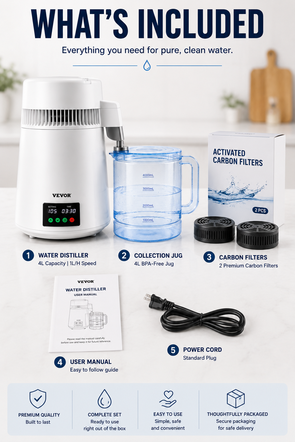 PureDrop™ Home Water Distiller – Turn Ordinary Tap Water Into Pure, Clean Water at Home